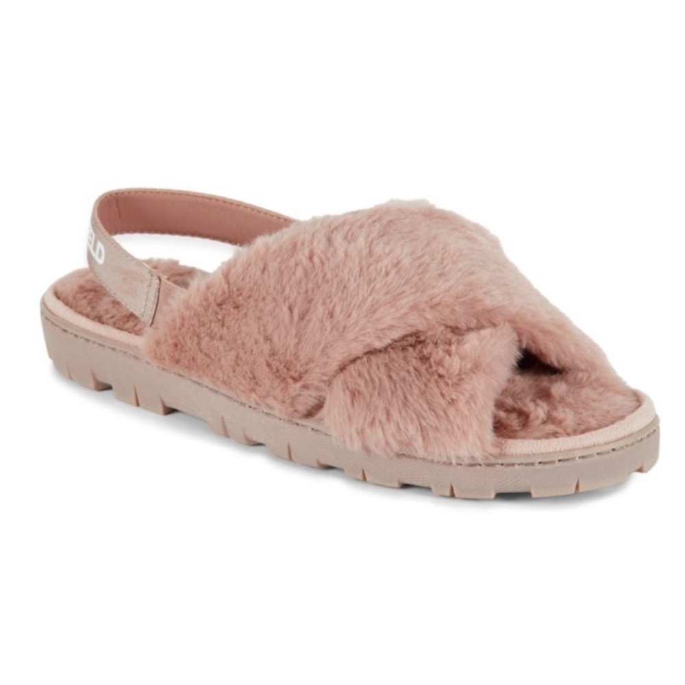Karl Lagerfeld Fax Fur Slippers Sandals